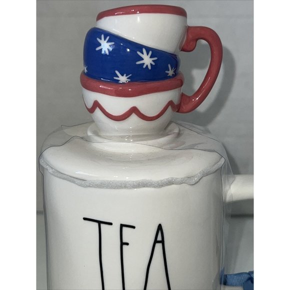 RAE DUNN Disney Alice In Wonderland "MAD TEA PARTY" Double Sided Mug Topper. NEW - Picture 7 of 16